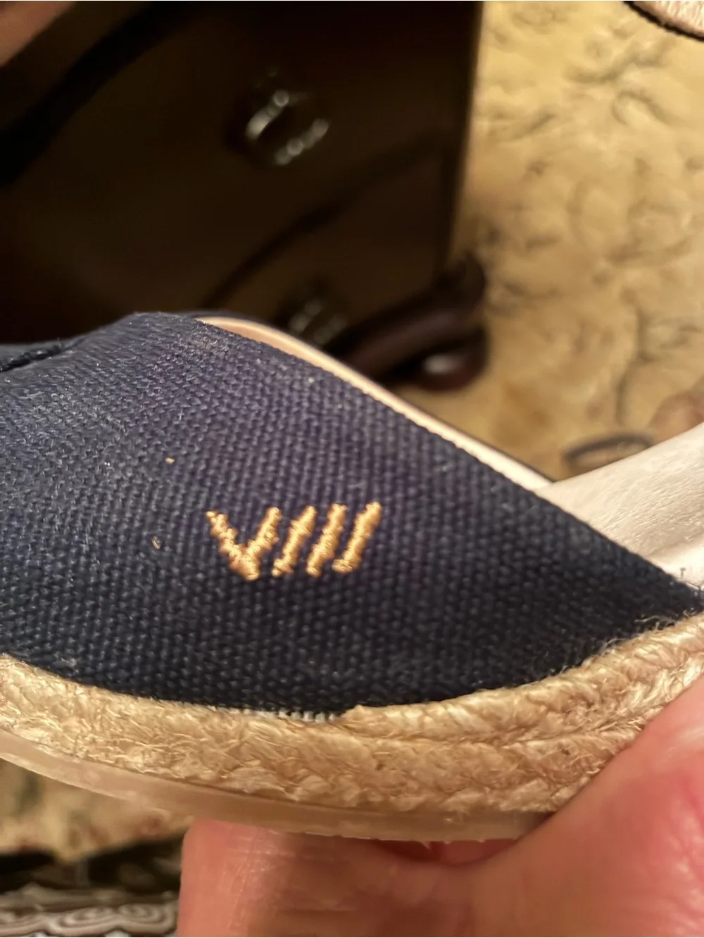 Ankle-Strap Wedge Espadrilles in Navy